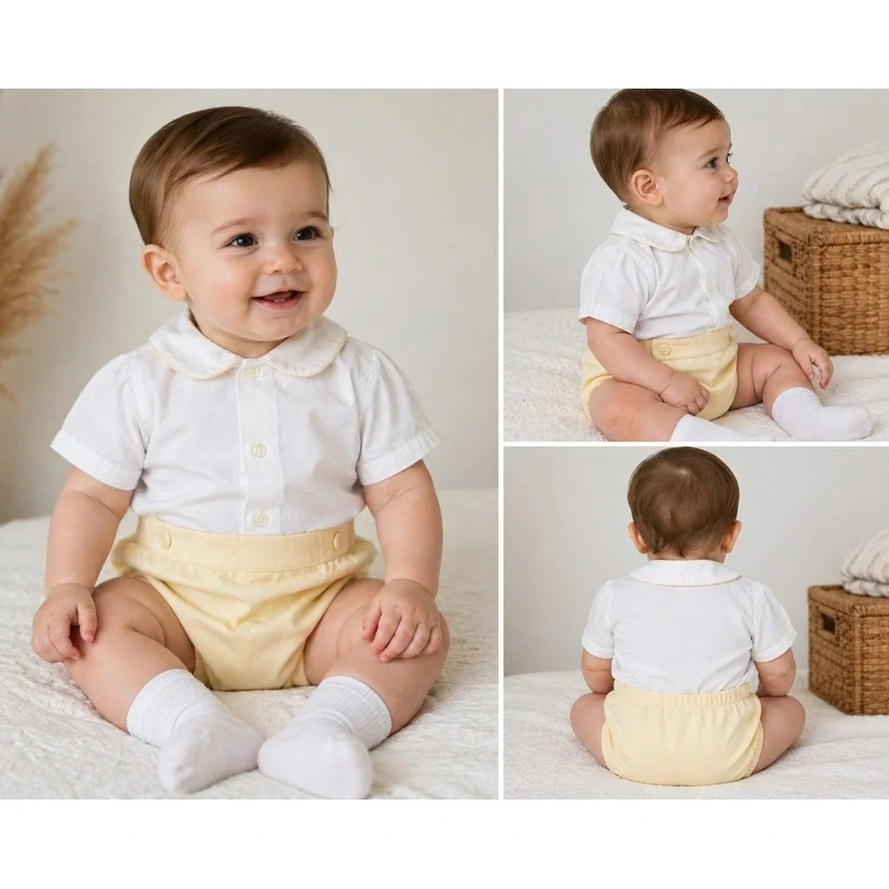 Vintage Thomas Baby 2pc Outfit Set Shirt & Diaper Cover Bloomer 6-12 months 1970